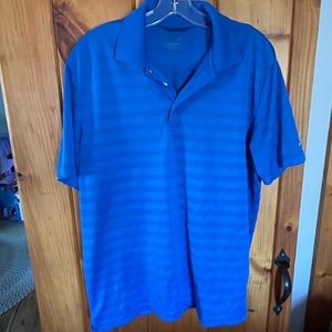 Mens blue golf shirt.